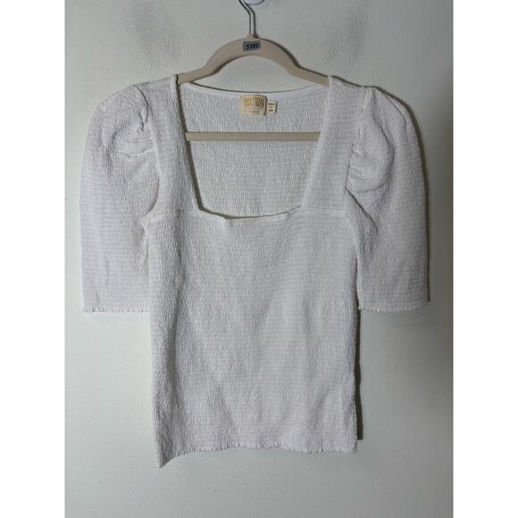 White Square Neck Blouse - Picture 1 of 2